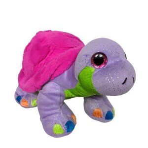 Wild Republic Pink Purple Turtle Plush Sparkly Glitter Stuffed Animal 2016 11.5"